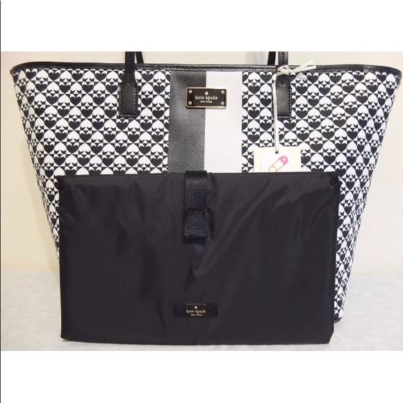 NWT KATE SPADE PENN PLACE BLACK WHITE DIAPER BAG - Picture 3 of 7